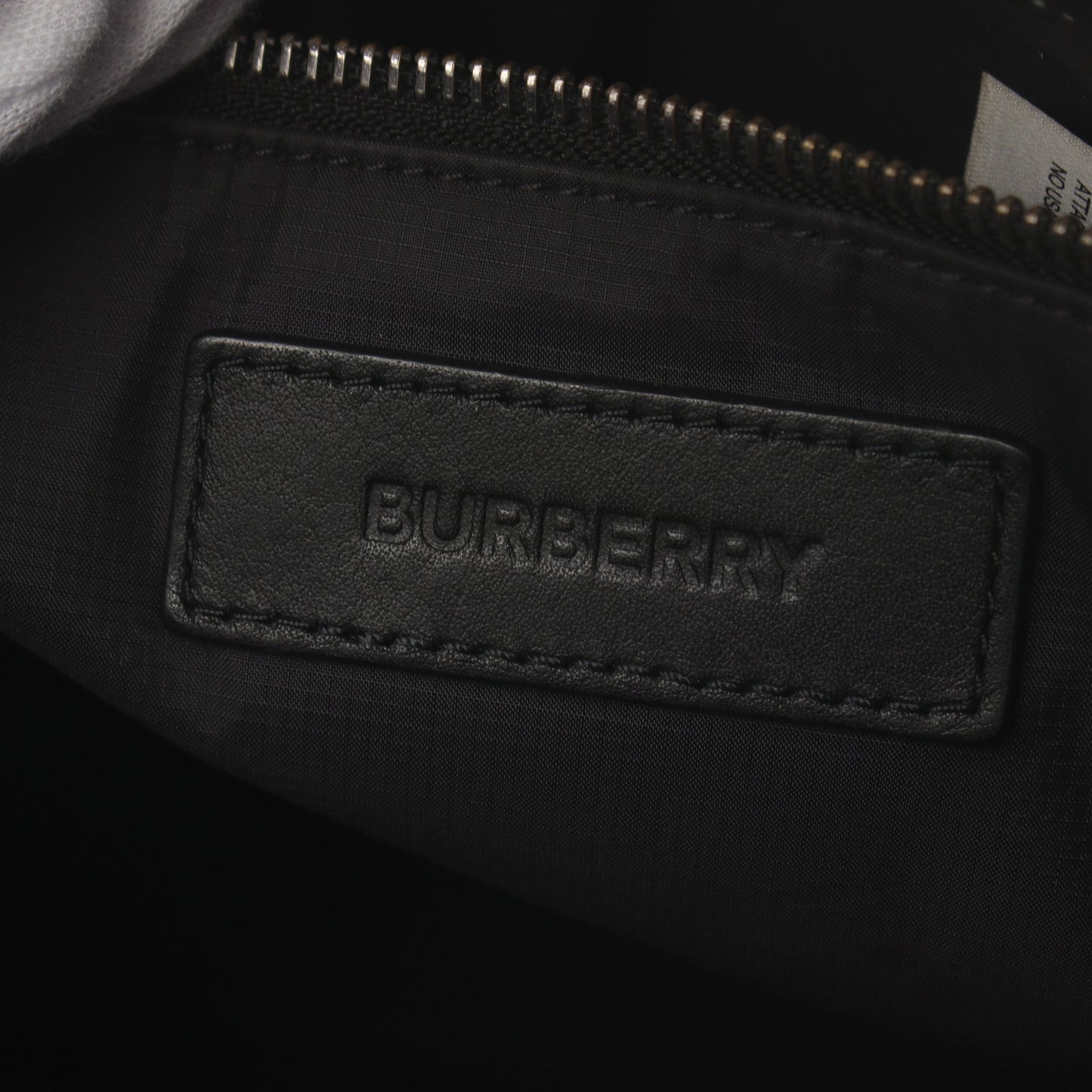 ECONYL ハンドバッグ トートバッグ ナイロン レザー ブラック 2WAY バーバリー バッグ BURBERRY