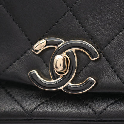 マトラッセ チェーンショルダーバッグ ラムスキン ブラック ゴールド金具 シャネル バッグ CHANEL