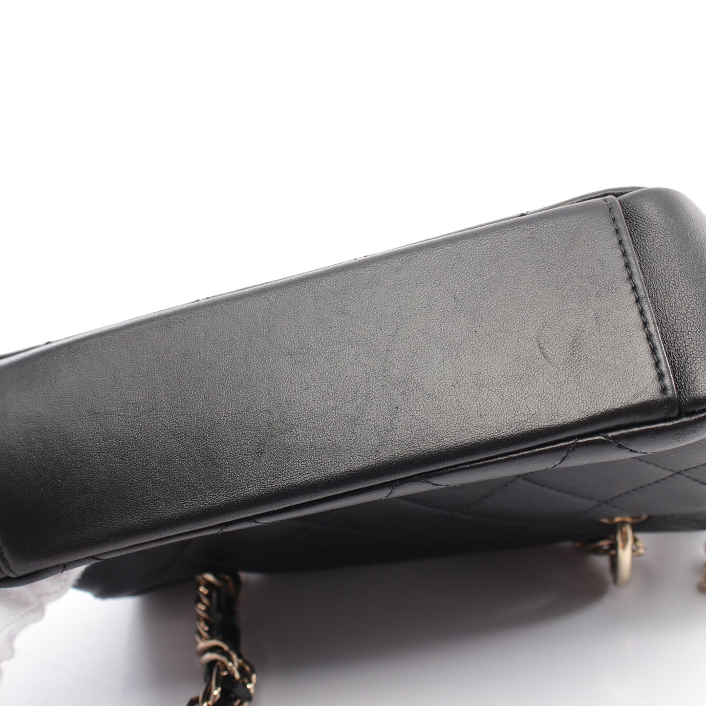 マトラッセ チェーンショルダーバッグ ラムスキン ブラック ゴールド金具 シャネル バッグ CHANEL