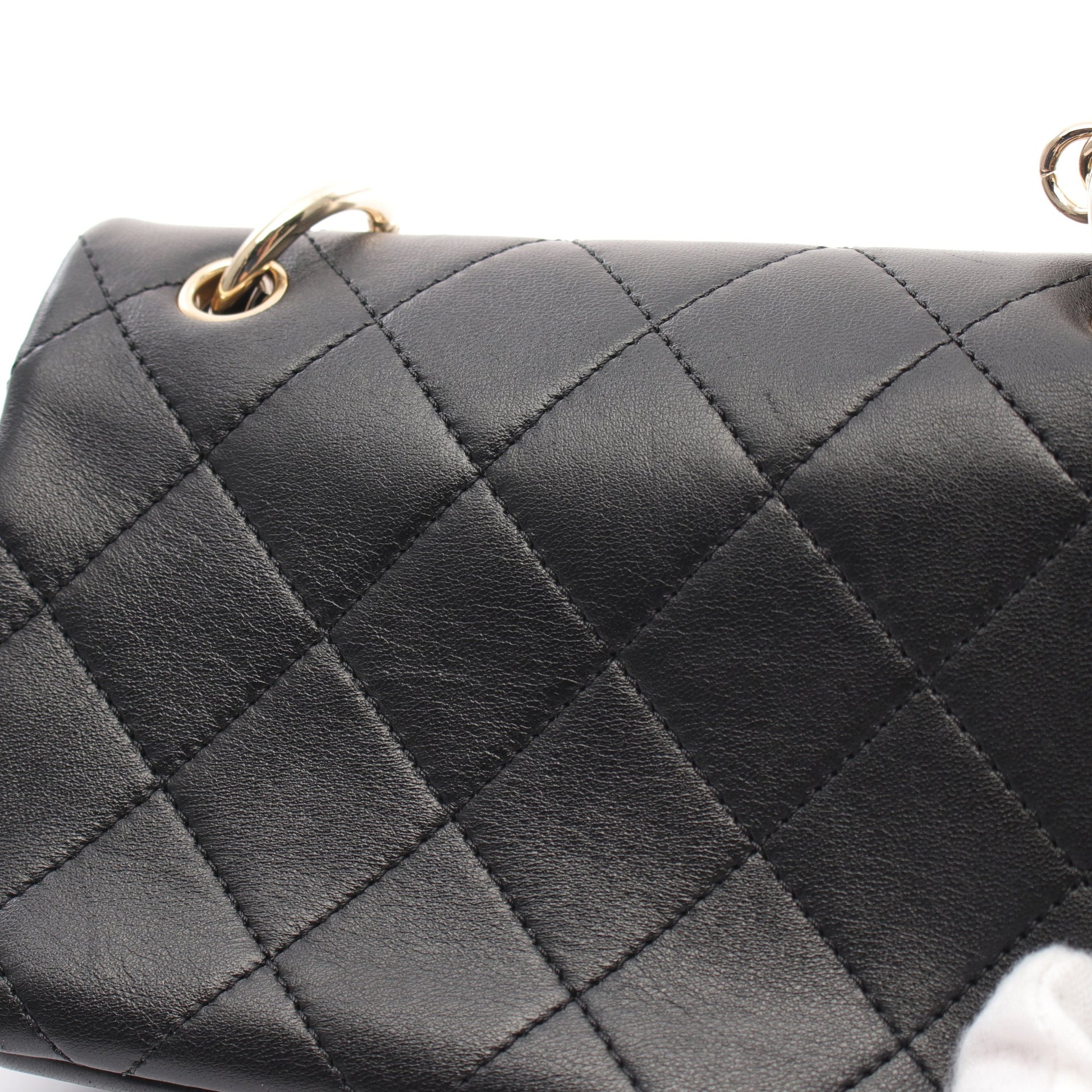 マトラッセ チェーンショルダーバッグ ラムスキン ブラック ゴールド金具 シャネル バッグ CHANEL