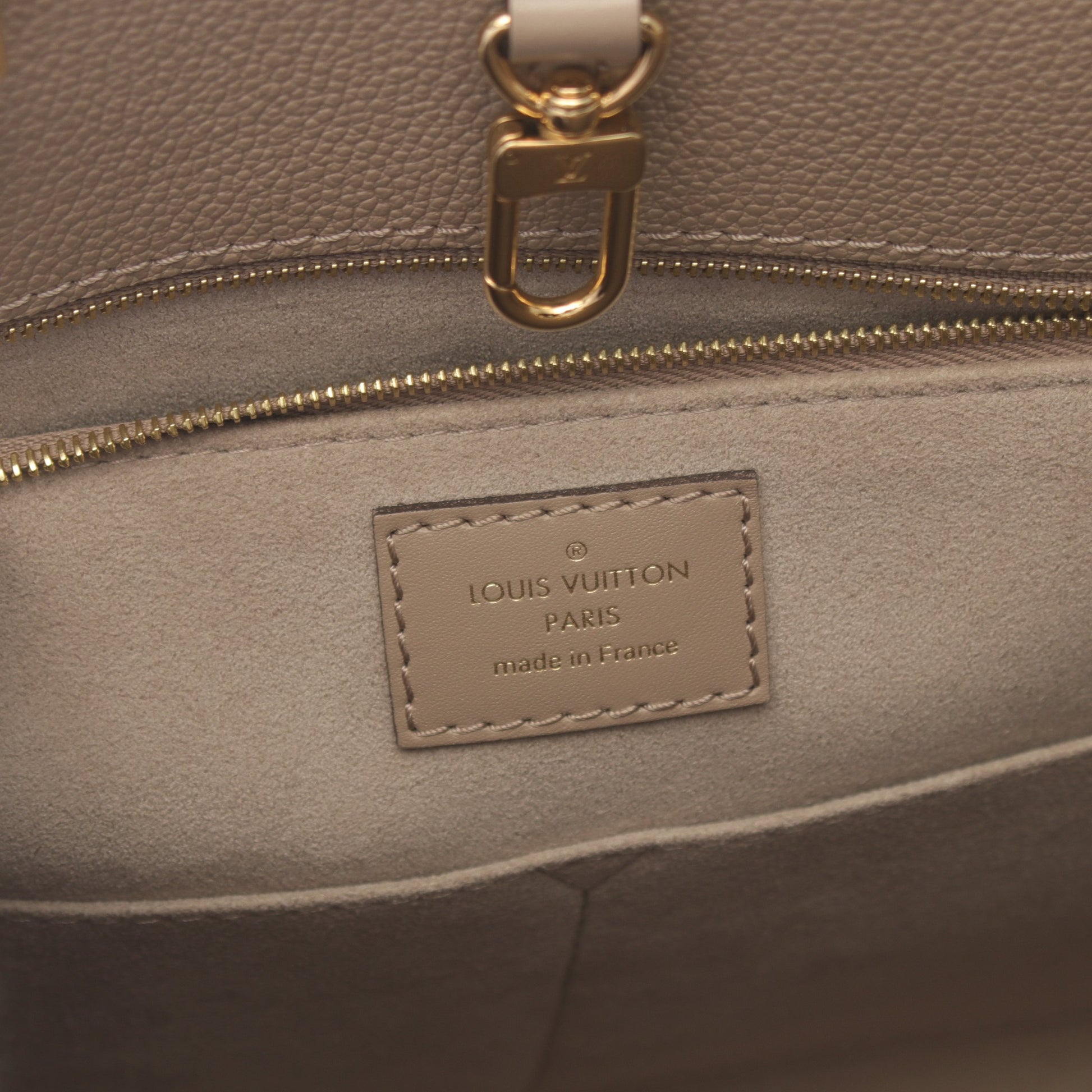 オンザゴーMM モノグラム アンプラント トゥルトレール ショルダーバッグ トートバッグ レザー グレーベージュ ルイヴィトン バッグ LOUIS VUITTON