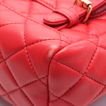 マトラッセ バックパック リュックサック ラムスキン レッド ゴールド金具 シャネル バッグ CHANEL