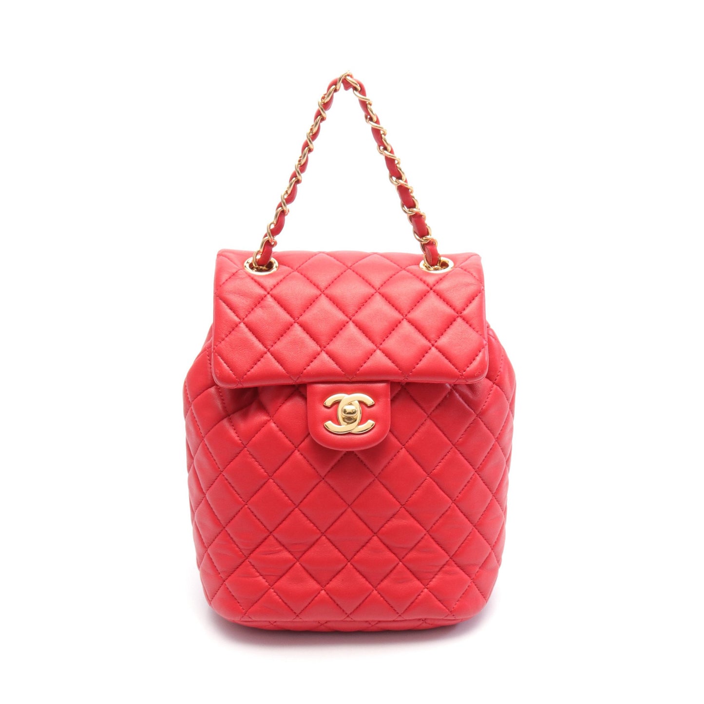 マトラッセ バックパック リュックサック ラムスキン レッド ゴールド金具 シャネル バッグ CHANEL