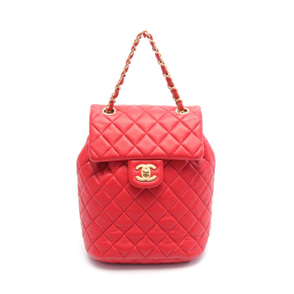マトラッセ バックパック リュックサック ラムスキン レッド ゴールド金具 シャネル バッグ CHANEL