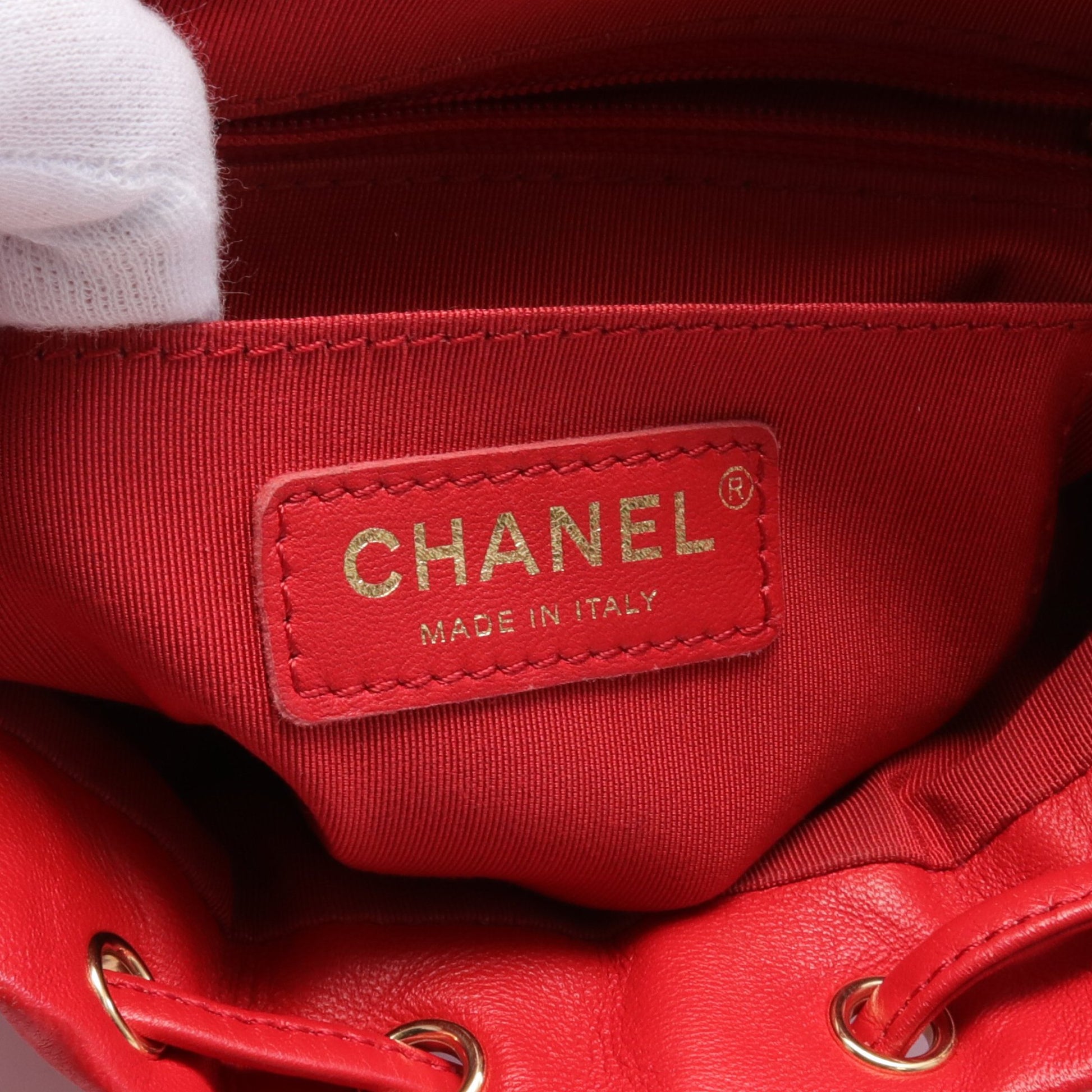 マトラッセ バックパック リュックサック ラムスキン レッド ゴールド金具 シャネル バッグ CHANEL