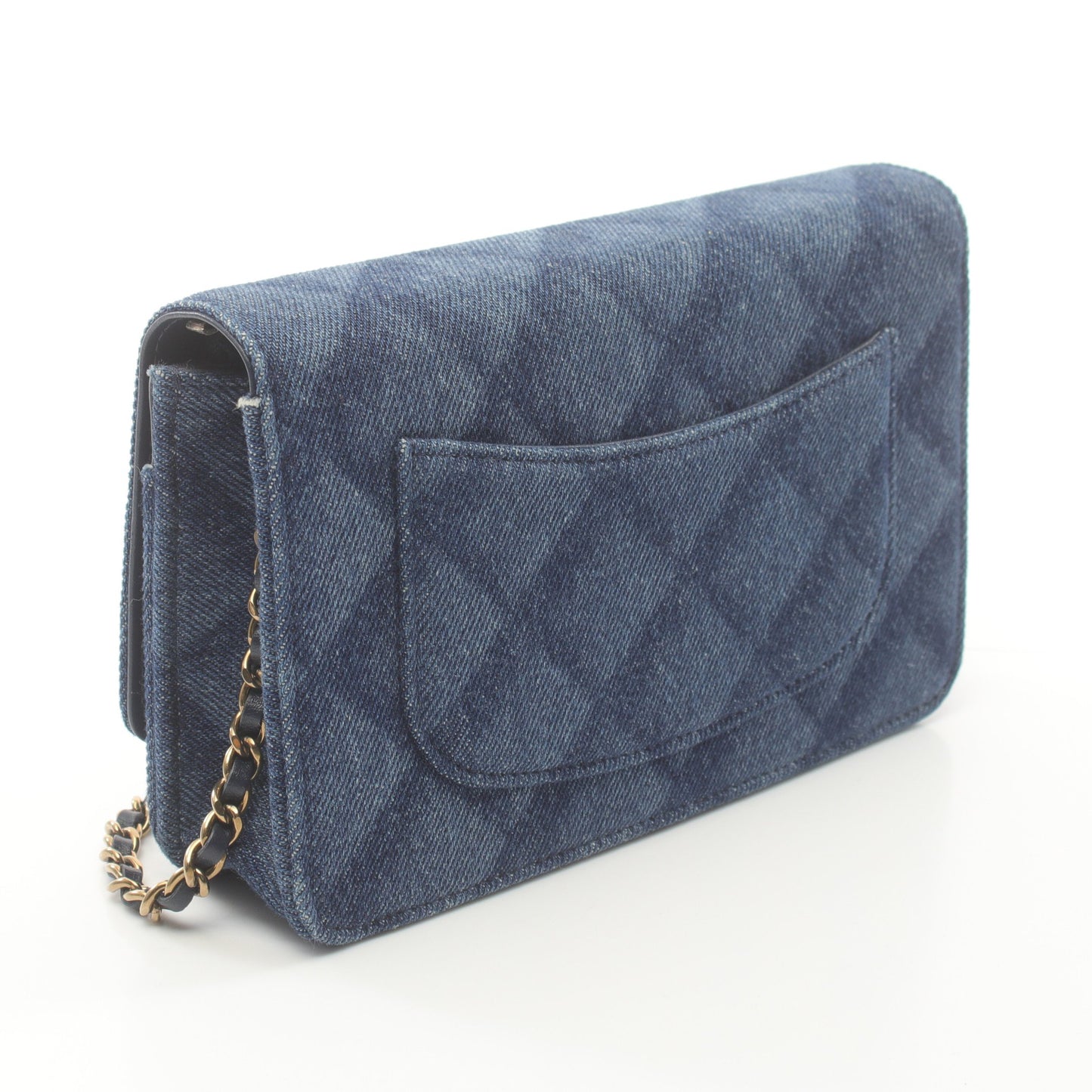 マトラッセ チェーンウォレット デニム インディゴブルー ゴールド金具 シャネル バッグ CHANEL