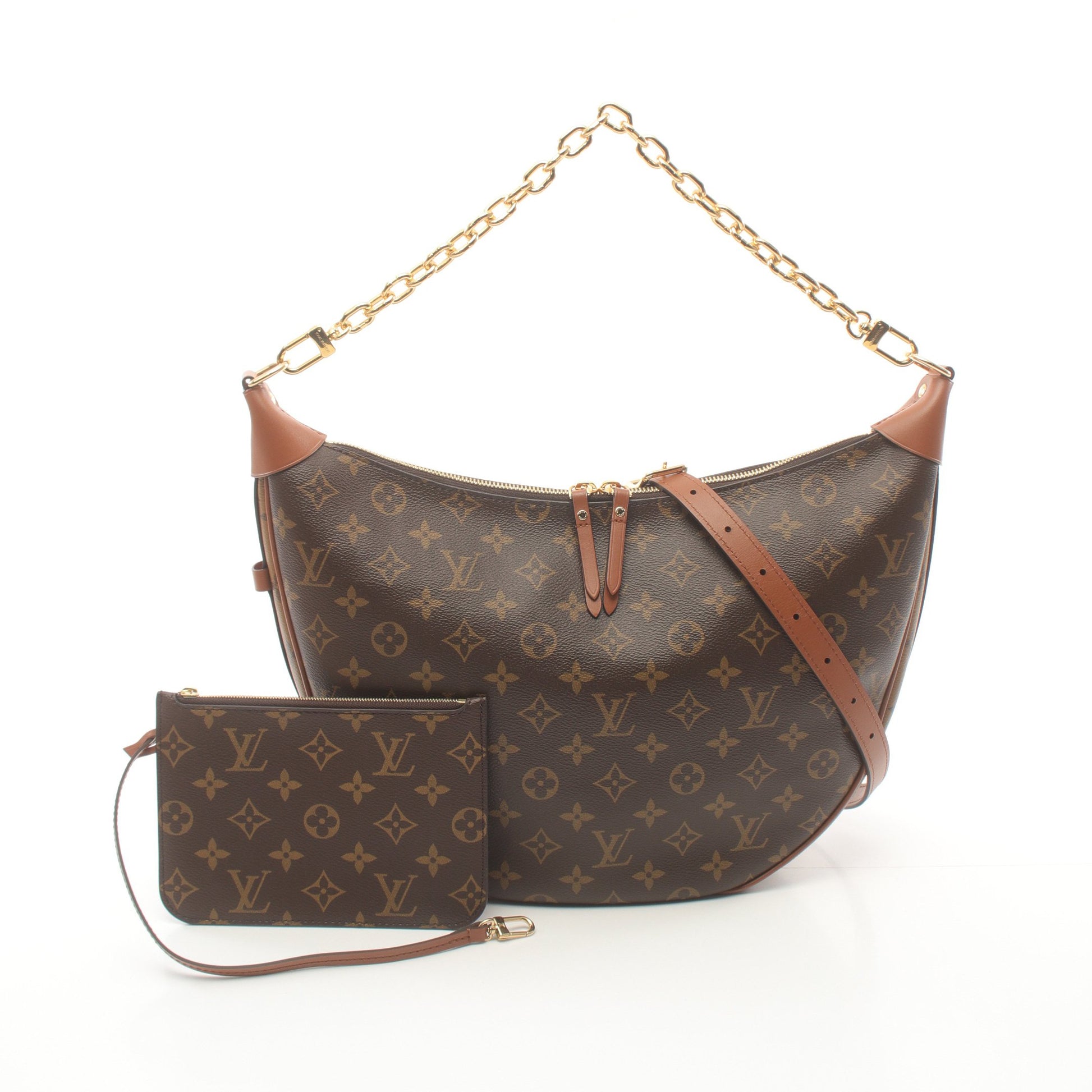 ループ ホーボー モノグラムリバース ショルダーバッグ PVC レザー ブラウン ライトブラウン ルイヴィトン バッグ LOUIS VUITTON