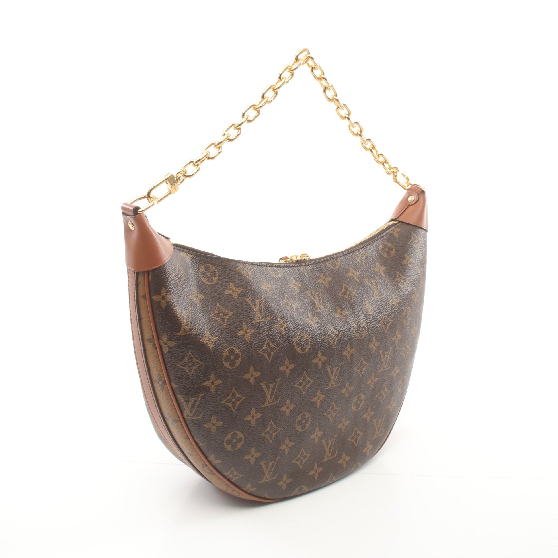 ループ ホーボー モノグラムリバース ショルダーバッグ PVC レザー ブラウン ライトブラウン ルイヴィトン バッグ LOUIS VUITTON