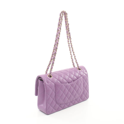 マトラッセ Wフラップ Wチェーンショルダーバッグ キャビアスキン パープル ゴールド金具 シャネル バッグ CHANEL