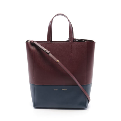 バーティカル スモール カバ ハンドバッグ トートバッグ レザー ボルドー ブルーグリーン 2WAY セリーヌ バッグ CELINE