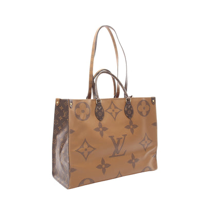 オンザゴーGM モノグラムジャイアント リバース ショルダーバッグ トートバッグ PVC ブラウン ベージュ 2WAY ルイヴィトン バッグ LOUIS VUITTON