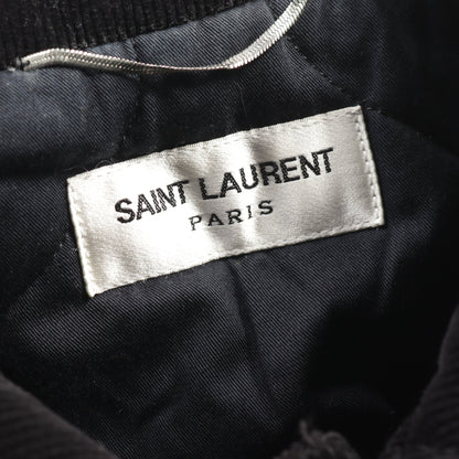 スタジャン コットン コーデュロイ ブラック イエロー サンローランパリ アウター SAINT LAURENT PARIS