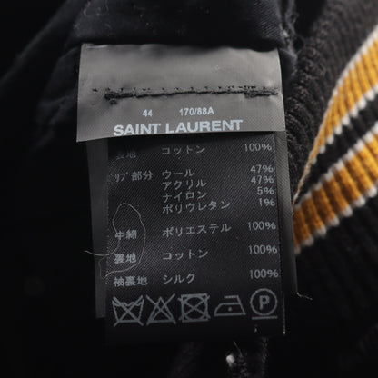 スタジャン コットン コーデュロイ ブラック イエロー サンローランパリ アウター SAINT LAURENT PARIS