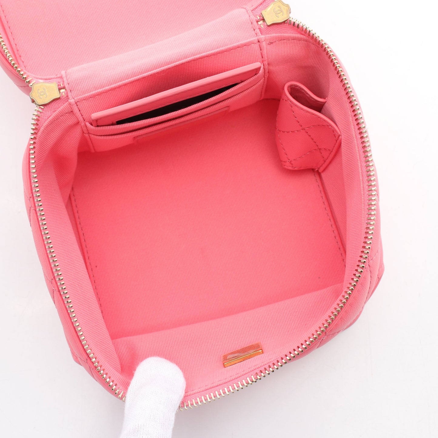 マトラッセ バニティバッグ チェーンショルダーバッグ ラムスキン ピンク ゴールド金具 2WAY シャネル バッグ CHANEL