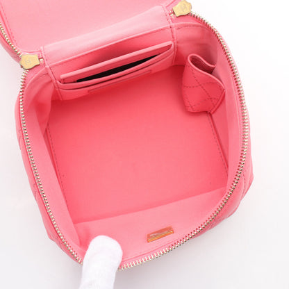 マトラッセ バニティバッグ チェーンショルダーバッグ ラムスキン ピンク ゴールド金具 2WAY シャネル バッグ CHANEL