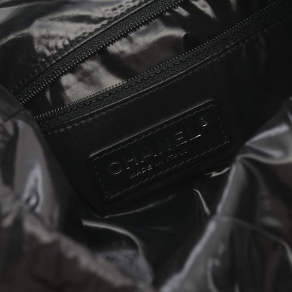 ココマーク ショルダーバッグ ウール レザー ブラック マルチカラー シルバー金具 巾着 シャネル バッグ CHANEL