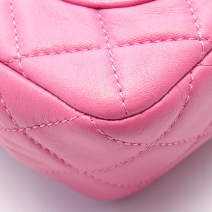 マトラッセ ミニ フラップバッグ チェーンショルダーバッグ レザー ピンク ゴールド金具 シャネル バッグ CHANEL