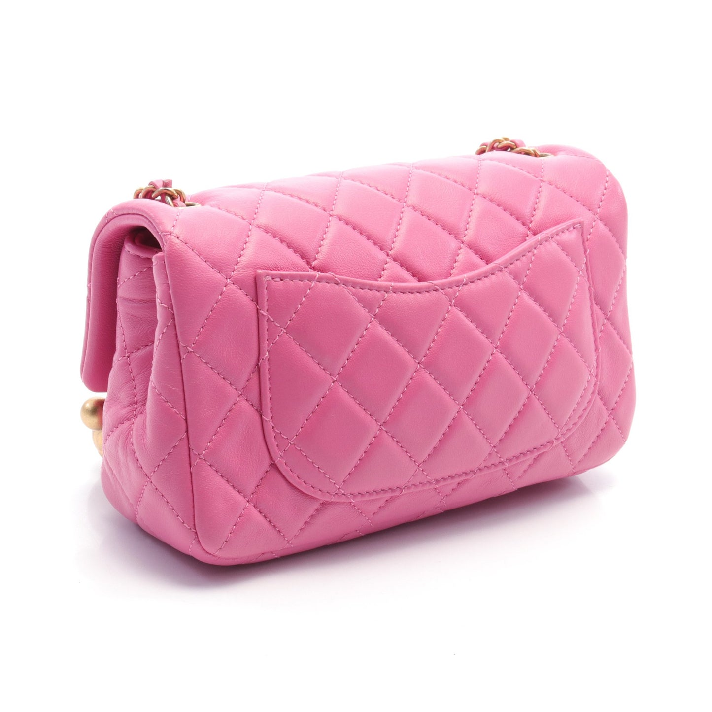 マトラッセ ミニ フラップバッグ チェーンショルダーバッグ レザー ピンク ゴールド金具 シャネル バッグ CHANEL