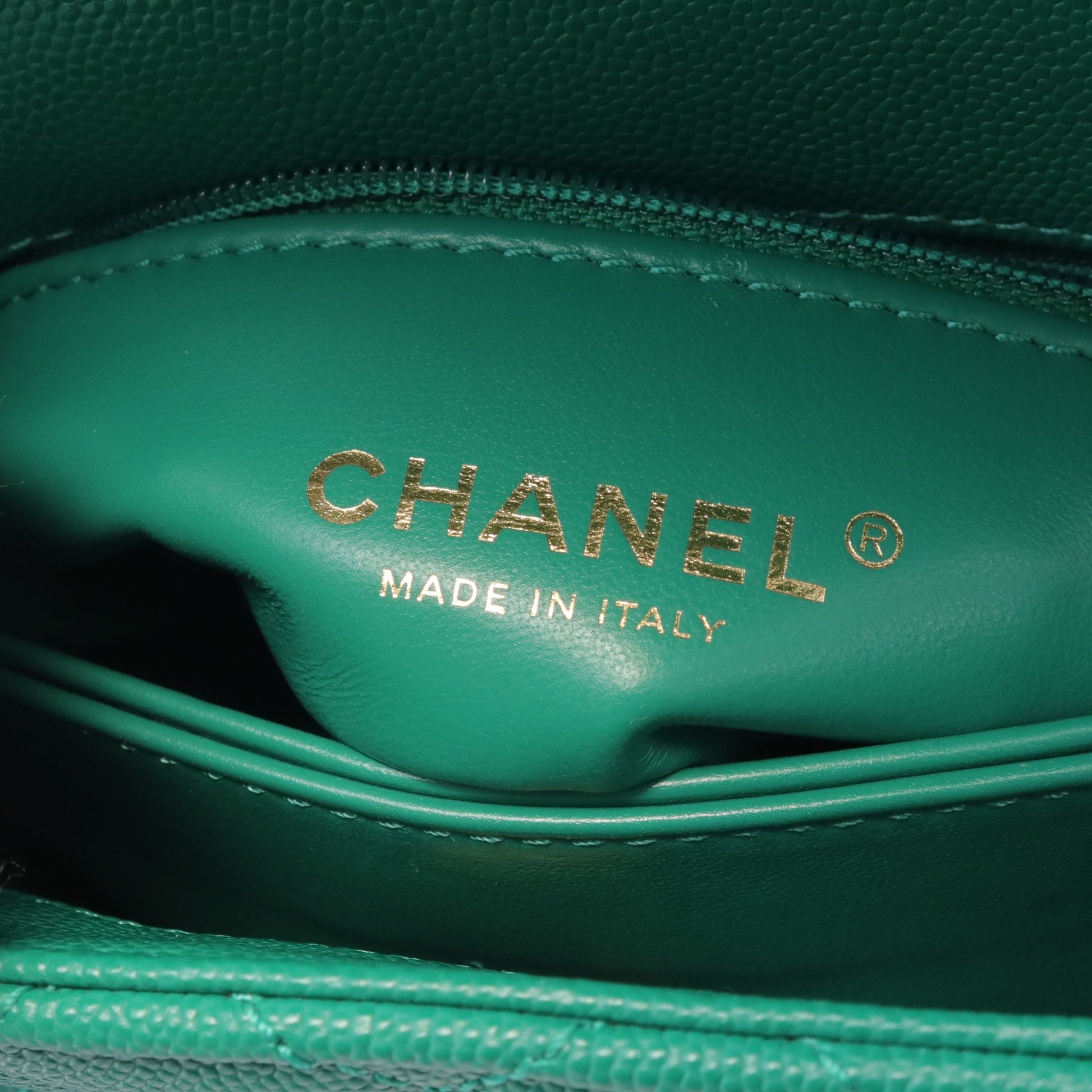 ココハンドルXXS トップハンドル ハンドバッグ キャビアスキン グリーン ゴールド金具 シャネル バッグ CHANEL