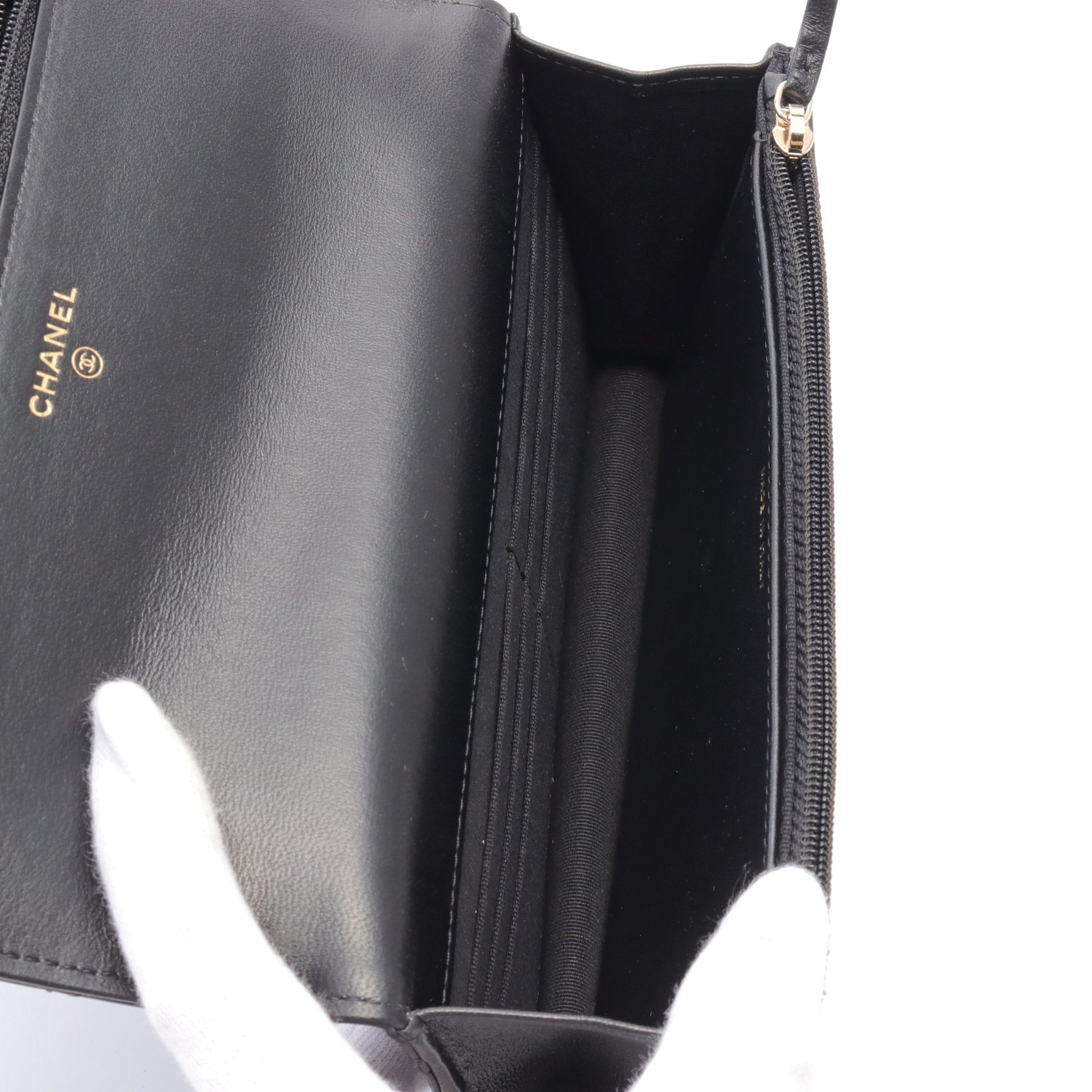 マトラッセ チェーンウォレット ラムスキン ブラック ゴールド金具 シャネル バッグ CHANEL
