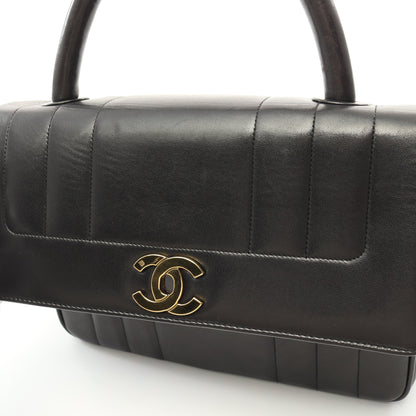マドモアゼル ハンドバッグ ラムスキン ブラック ゴールド金具 シャネル バッグ CHANEL