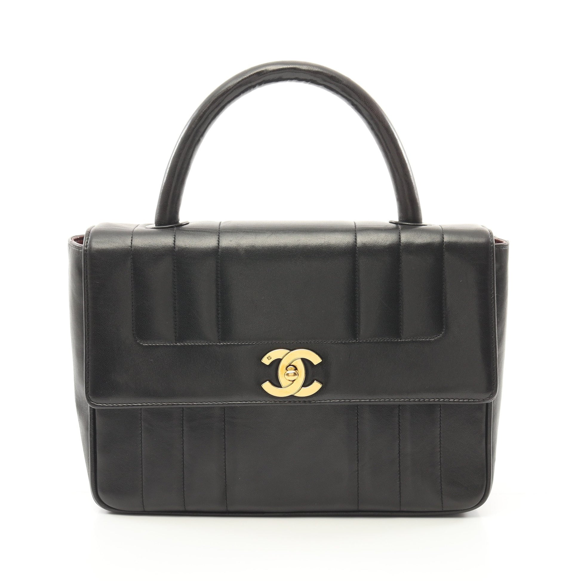 マドモアゼル ハンドバッグ ラムスキン ブラック ゴールド金具 シャネル バッグ CHANEL