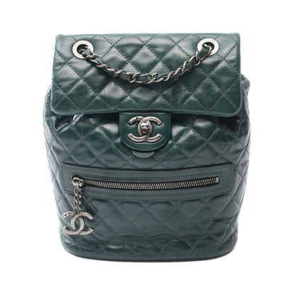 マトラッセ バックパック リュックサック カーフスキン ダークグリーン アンティークシルバー金具 シャネル バッグ CHANEL