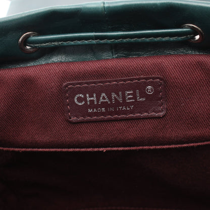 マトラッセ バックパック リュックサック カーフスキン ダークグリーン アンティークシルバー金具 シャネル バッグ CHANEL