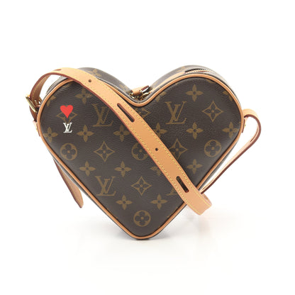 サック クール モノグラム ショルダーバッグ PVC レザー ブラウン ハート ルイヴィトン バッグ LOUIS VUITTON