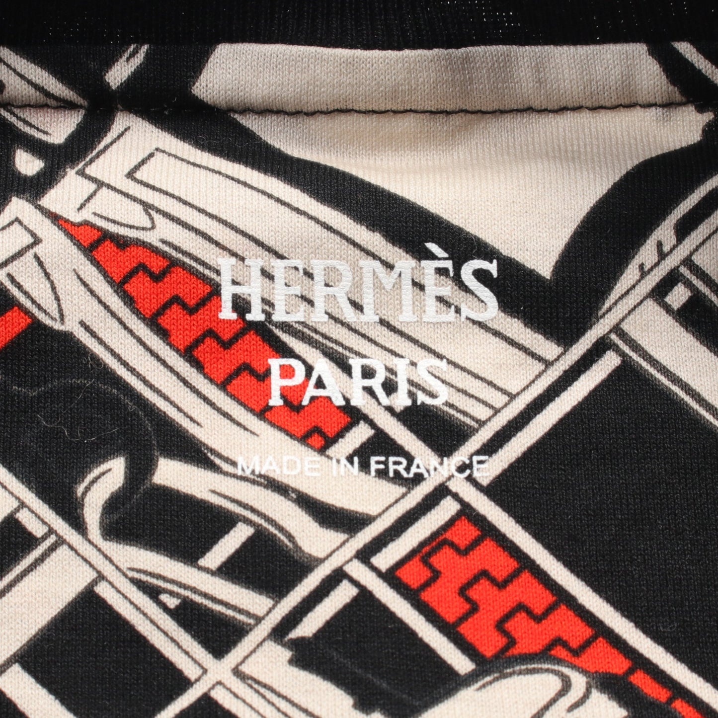 En Desordre et Chaines Tシャツ カットソー クルーネック 長袖 コットン ブラック オレンジ アイボリー フェイクレイヤード エルメス トップス HERMES