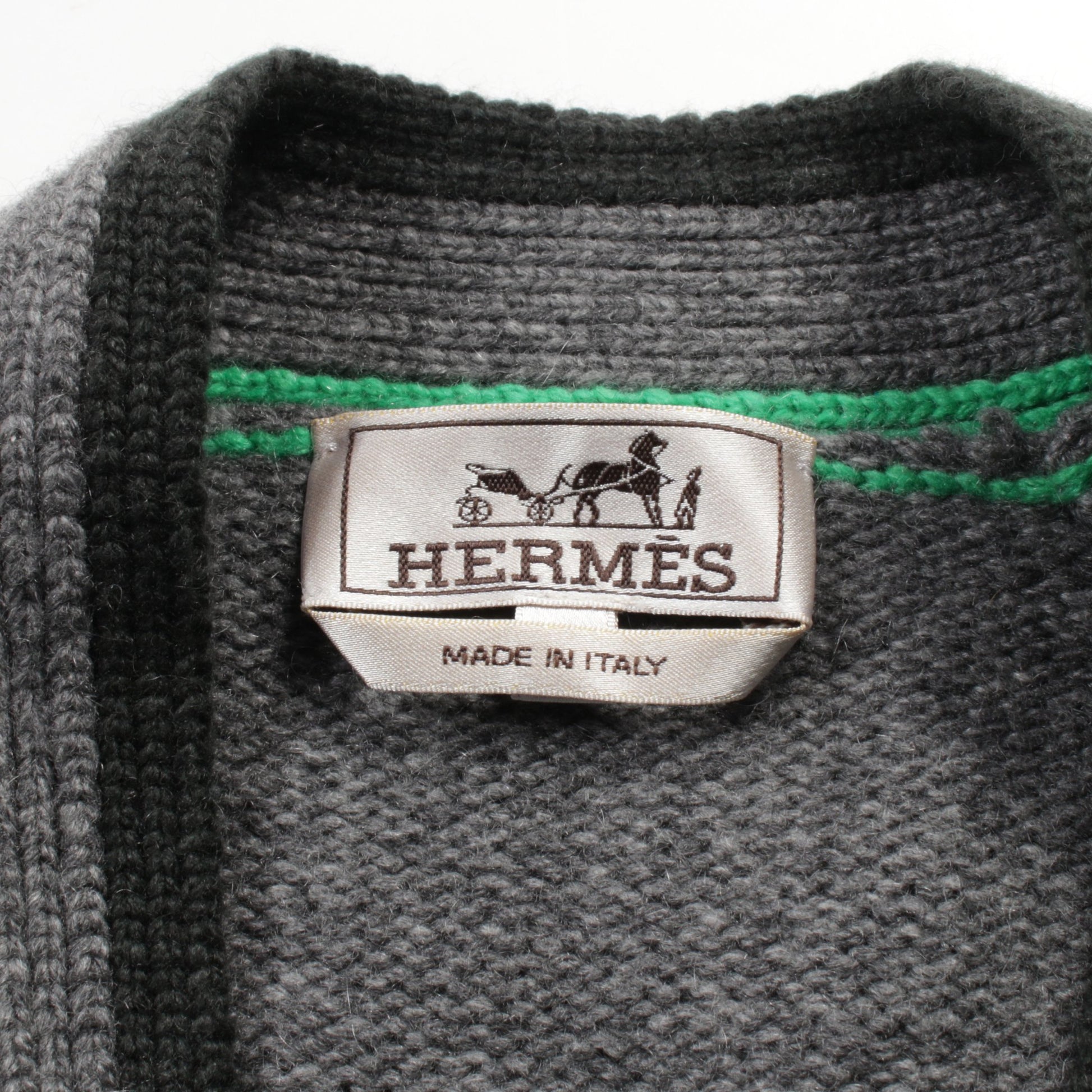 カーディガン Vネック カシミヤ グレー マルチカラー エルメス トップス HERMES