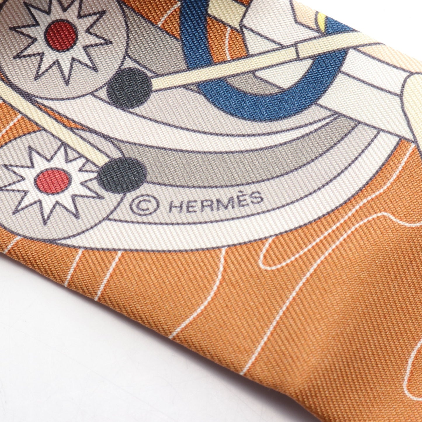 ツイリー ODYSSEY リボン スカーフ シルク ライトブラウン マルチカラー エルメス 財布・小物 HERMES