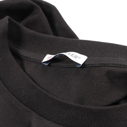 フロッキーレタリングロゴ Tシャツ コットン ブラック モンクレール トップス MONCLER
