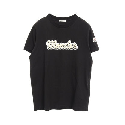 フロッキーレタリングロゴ Tシャツ コットン ブラック モンクレール トップス MONCLER