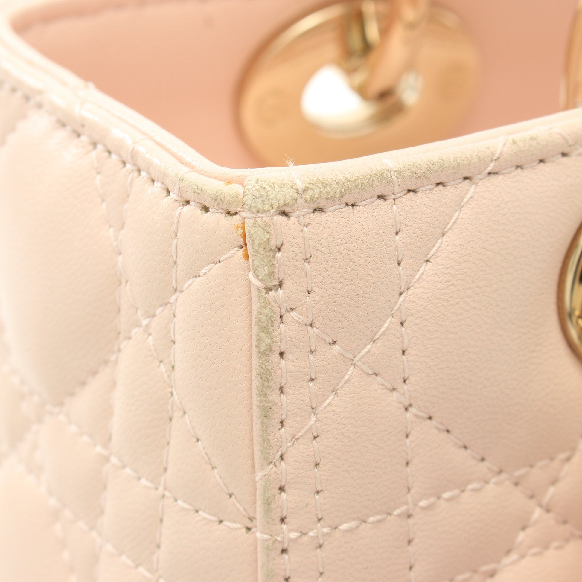 レディディオール カナージュ ハンドバッグ レザー ライトピンク 2WAY クリスチャンディオール バッグ Christian Dior