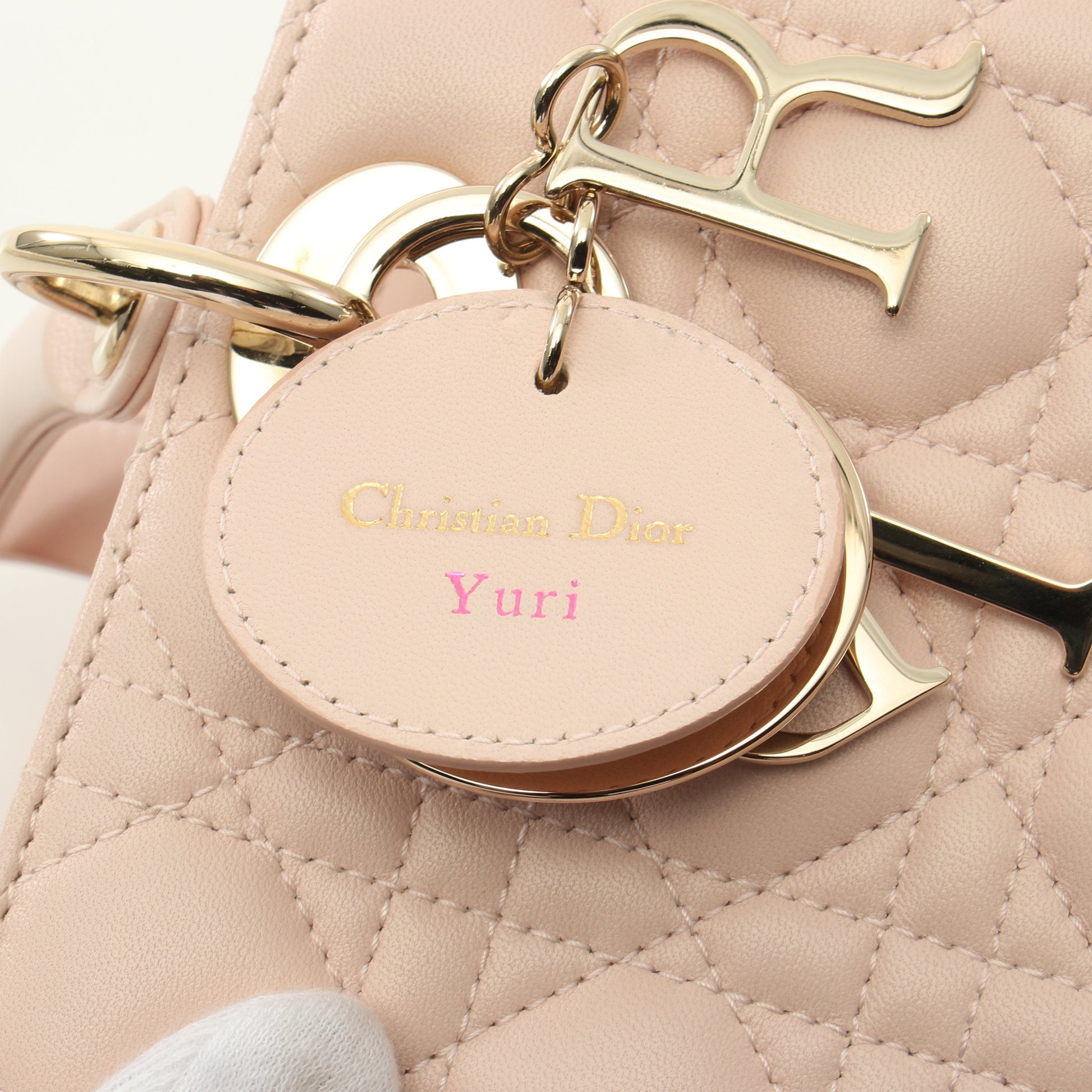 レディディオール カナージュ ハンドバッグ レザー ライトピンク 2WAY クリスチャンディオール バッグ Christian Dior