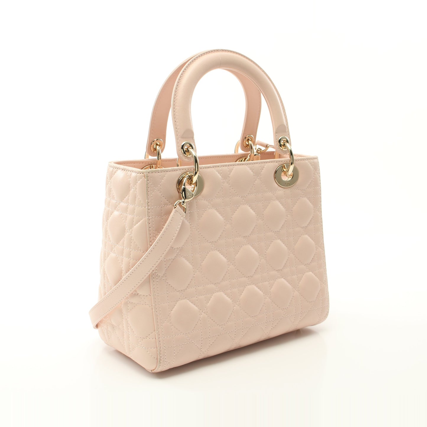 レディディオール カナージュ ハンドバッグ レザー ライトピンク 2WAY クリスチャンディオール バッグ Christian Dior