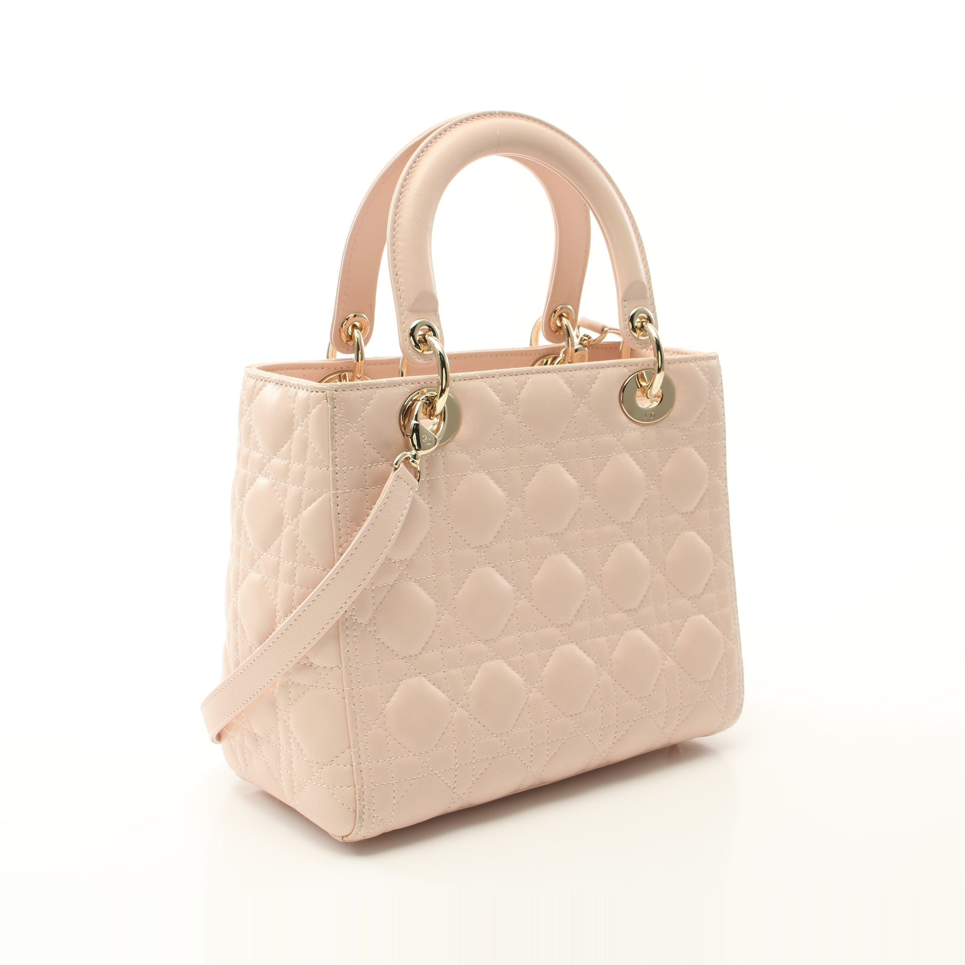 レディディオール カナージュ ハンドバッグ レザー ライトピンク 2WAY クリスチャンディオール バッグ Christian Dior