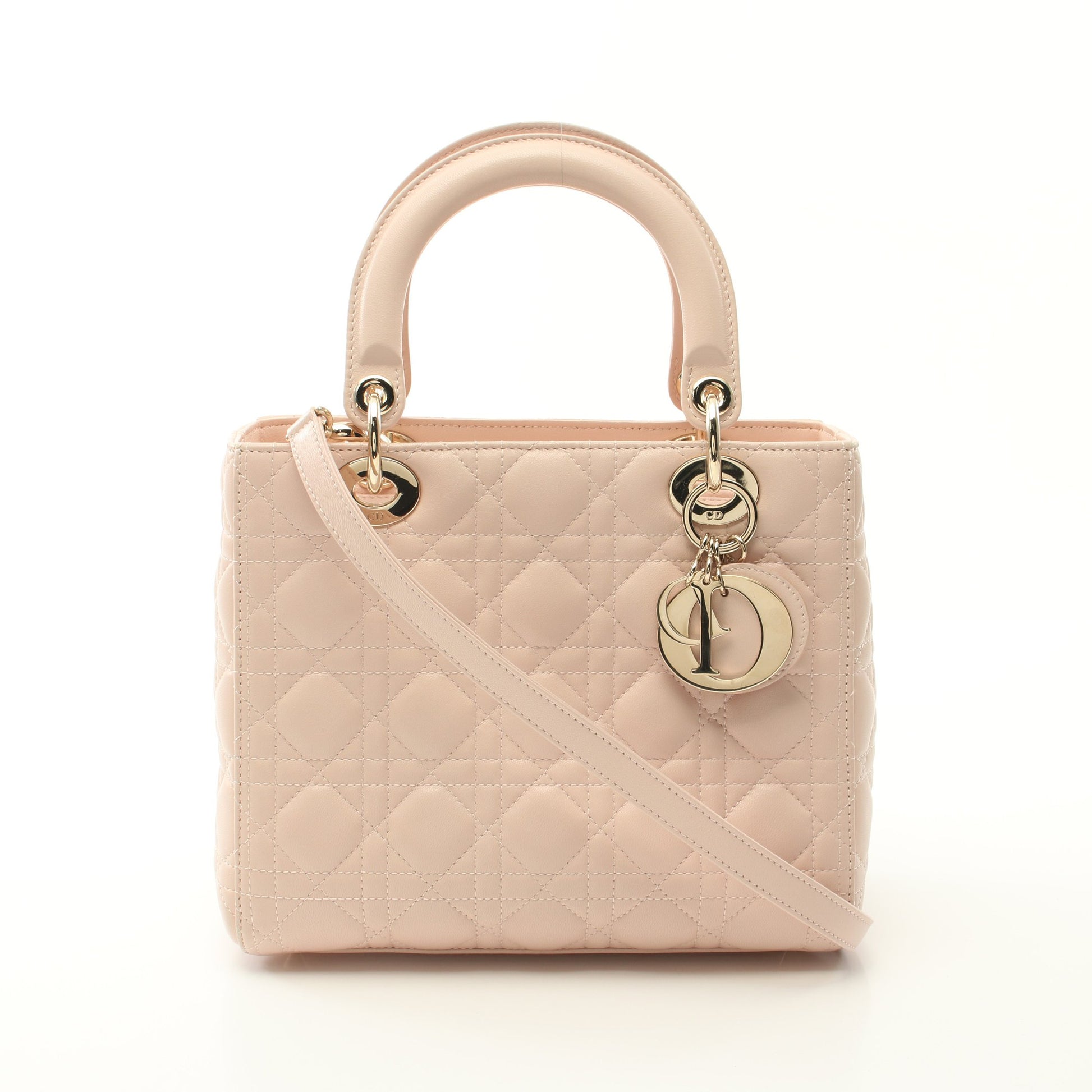 レディディオール カナージュ ハンドバッグ レザー ライトピンク 2WAY クリスチャンディオール バッグ Christian Dior