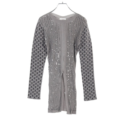 ロング ニット 馬柄 グレー ブラック ネイビー スパンコール クロエ トップス Chloe