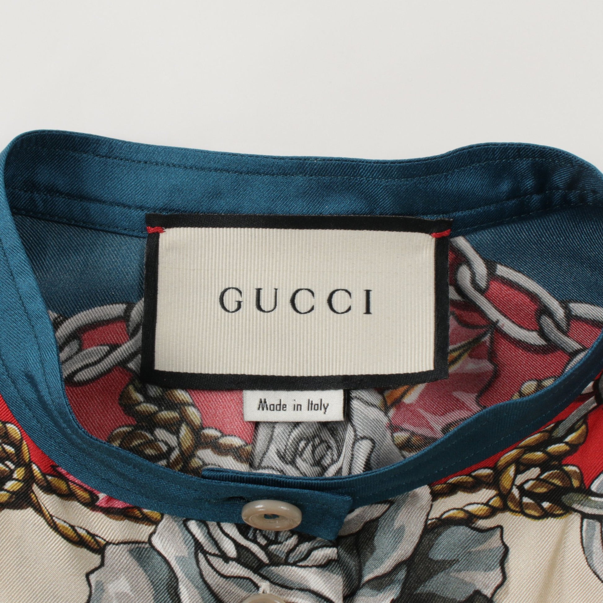 フローラルプリント プルオーバー ブラウス シルク オフホワイト ブルー マルチカラー グッチ トップス GUCCI