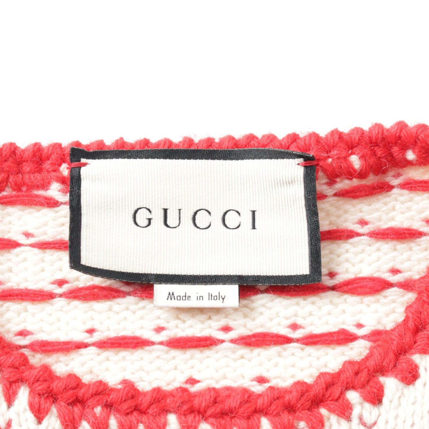 セーター ニット ハート柄 ウール オフホワイト レッド グッチ トップス GUCCI