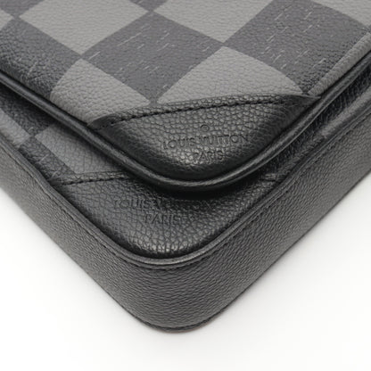 LV フォール トリオ メッセンジャー ダミエパターン ショルダーバッグ PVC レザー ブラック ルイヴィトン バッグ LOUIS VUITTON