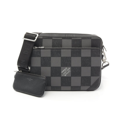 LV フォール トリオ メッセンジャー ダミエパターン ショルダーバッグ PVC レザー ブラック ルイヴィトン バッグ LOUIS VUITTON