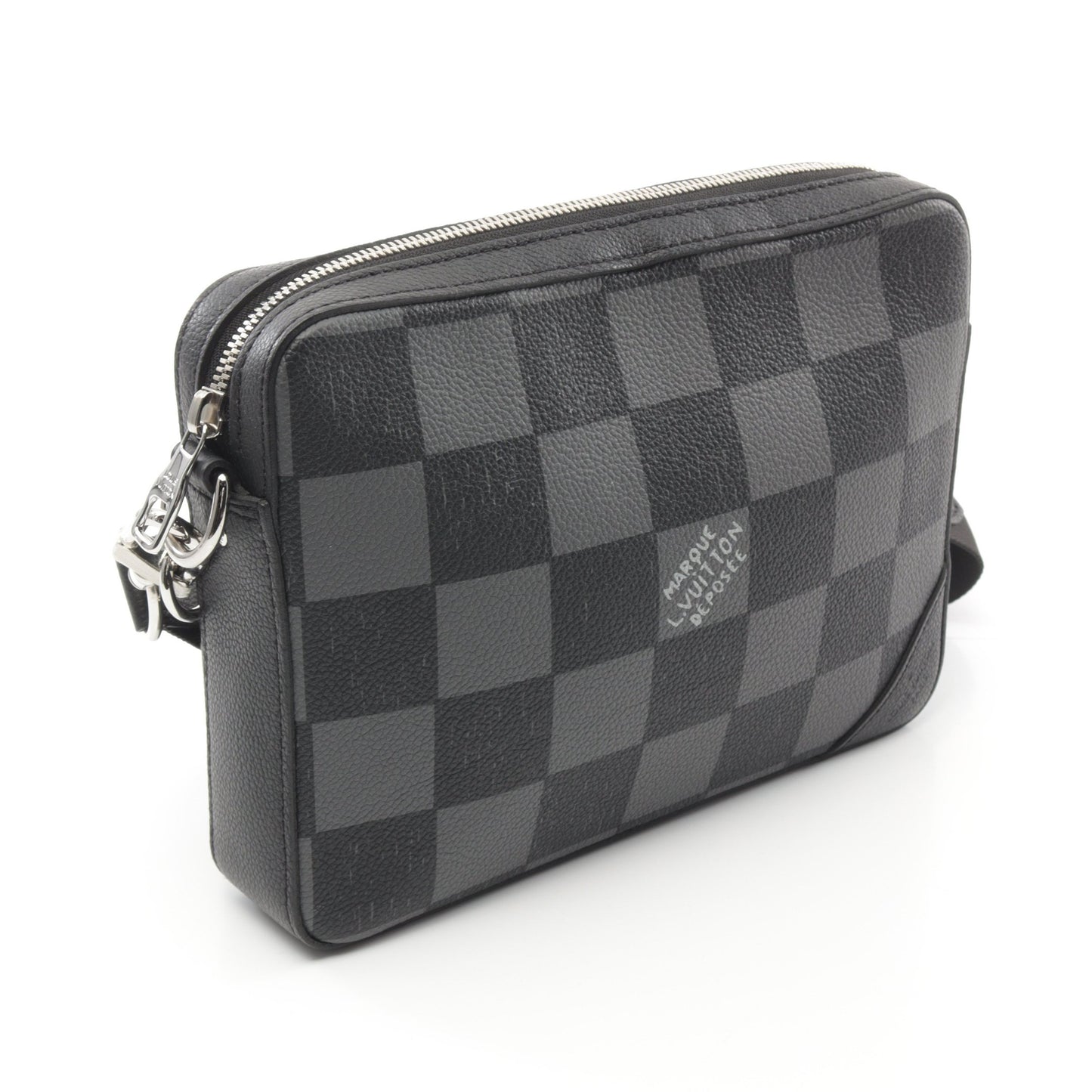 LV フォール トリオ メッセンジャー ダミエパターン ショルダーバッグ PVC レザー ブラック ルイヴィトン バッグ LOUIS VUITTON