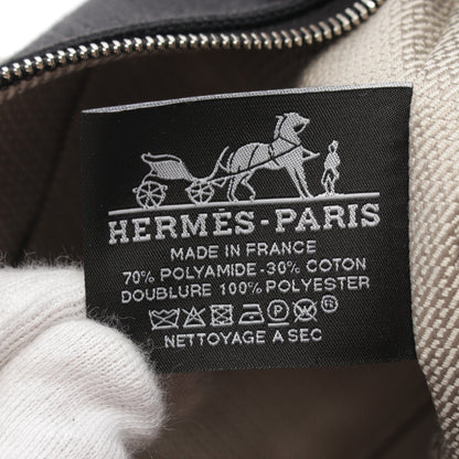 ブリッドアブラックPM ハンドバッグ キャンバス ブラック ネイビー シルバー金具 エルメス バッグ HERMES