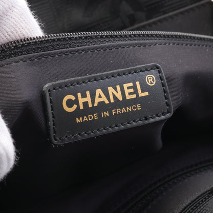 ニュートラベルラインPM ハンドバッグ トートバッグ ナイロンキャンバス レザー ブラック ゴールド金具 シャネル バッグ CHANEL