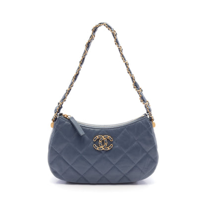 19 ディズヌフ マトラッセ ホーボーバッグ ハンドバッグ レザー ブルー ゴールド金具 シャネル バッグ CHANEL