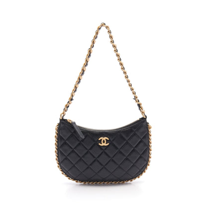 マトラッセ チェーンショルダーバッグ レザー ブラック ゴールド金具 シャネル バッグ CHANEL