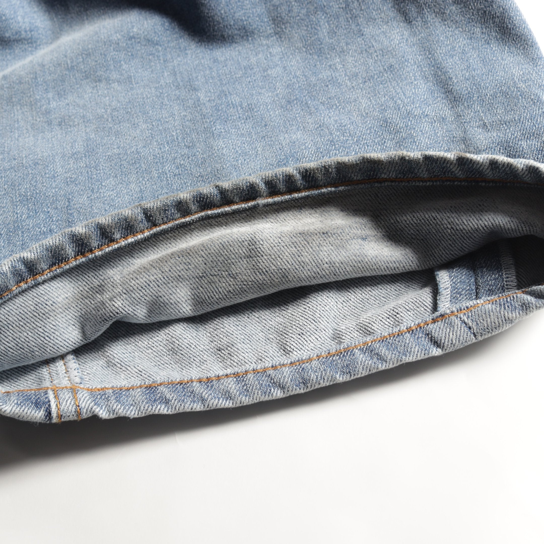 デニムパンツ ワイドパンツ コットン インディゴブルー ボタンフライ